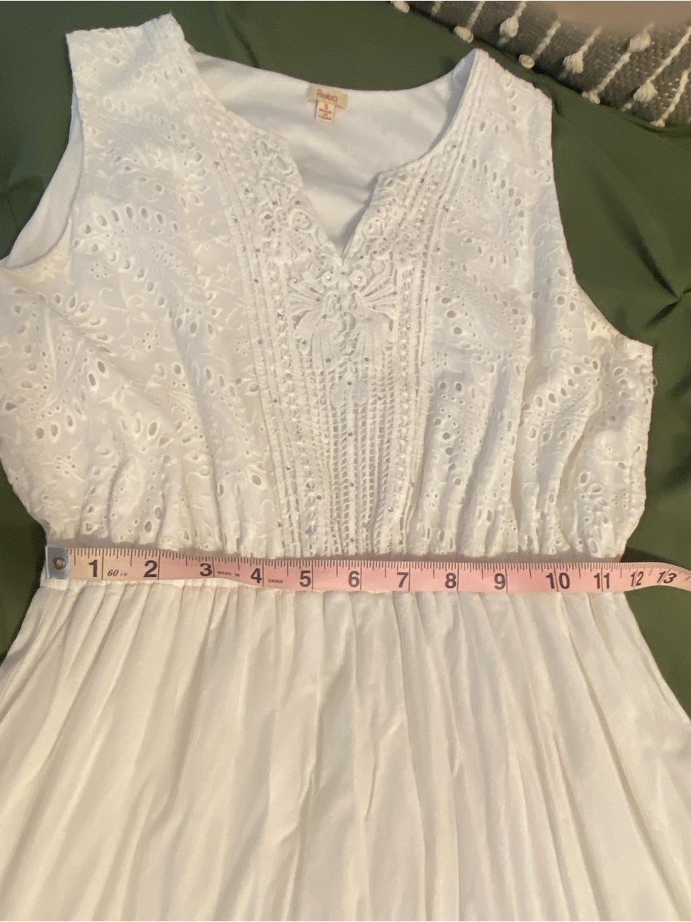 Reba White Eyelet Tiered Midi Dress - Picture 9 of 10